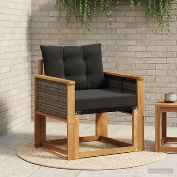 vidaXL Buiten Midden Sofa Massief Acaciahout Naturel, Verzenden, Nieuw