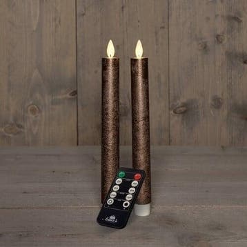 Ledkaars 3d flame candle rustiek brons annas collection met, Ophalen of Verzenden, Nieuw