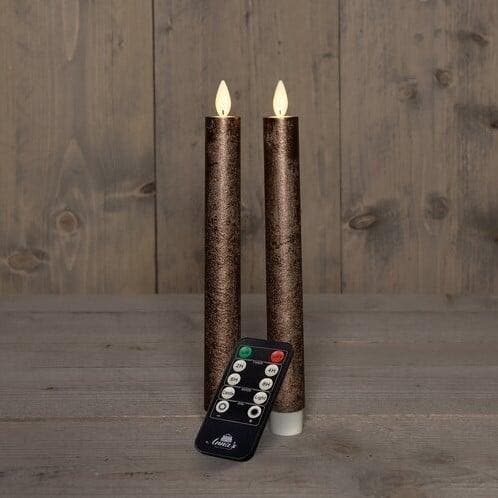 Ledkaars 3d flame candle rustiek brons annas collection met, Hobby en Vrije tijd, Knutselen, Nieuw, Ophalen of Verzenden