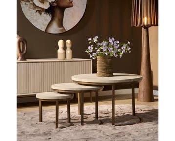 Salontafel Madison Sand | 70 cm | set van 3, Ophalen of Verzenden, Nieuw