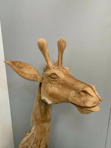Teakhouten giraf -  Groot, Ophalen of Verzenden, Nieuw