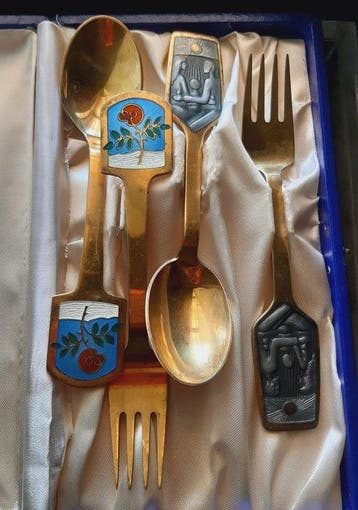 Danese - Koffielepel (4) - .925 zilver, Antiek en Kunst