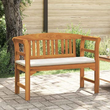 vidaXL Rozenbank Crème Wit 114 x 46 x 82,5 cm Massief, Tuin en Terras, Verzenden, Nieuw