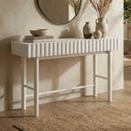 *WOONWINKEL* Sidetable Met Grote Ribbels Wit, Huis en Inrichting, Tafels | Sidetables, Verzenden, Nieuw