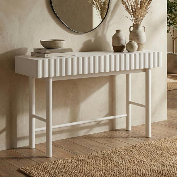 *WOONWINKEL* Sidetable Met Grote Ribbels Wit, Huis en Inrichting, Tafels | Sidetables, Nieuw, Verzenden