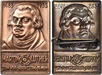 Kupferblechabzeichen 1933 Reformation-ereignisse en Jubil..., Postzegels en Munten, Penningen en Medailles, Verzenden