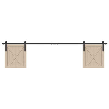 vidaXL Ophangset voor schuifdeur 213 cm koolstofstaal, Verzenden, Nieuw