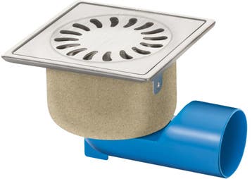 Geborsteld Afvoerput | RVS | 126 X 126 mm | Incl. Zandhuid, Verzenden, Nieuw in verpakking
