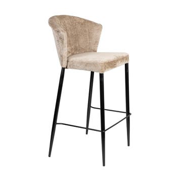 *WOONWINKEL* Dutchbone Georgia Beige Barkruk Vintage Velvet, Verzenden, Nieuw
