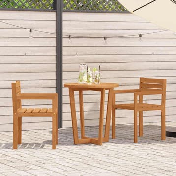 vidaXL 3-delige tuinset van massief acaciahout, Verzenden, Nieuw, Hardhout, Tuinset