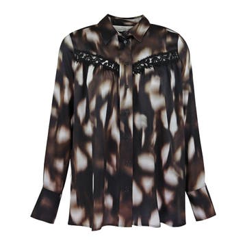 Max Volmáry • bruine zijden blouse • 38, Kleding | Dames, Maat 38/40 (M), Bruin, Verzenden, Max Volmáry