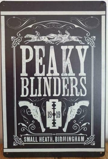 Peaky Blinders zwart reclamebord, Verzenden, Nieuw