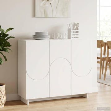 vidaXL Dressoir Wit 85,5 x 31 x 75 cm Bewerkt hout, Huis en Inrichting, Verzenden, Nieuw, 50 tot 100 cm, 25 tot 50 cm