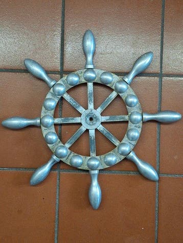 Ship/boat wheel - Aluminium, IJzer - Vintage helm van