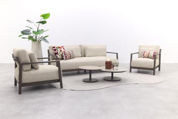 4-Seasons Capresi / Boaz Loungeset (5-delig) - terre, Verzenden, Nieuw, Rvs, Loungeset