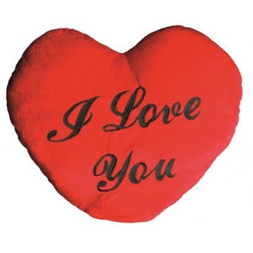 Pluche I Love You hartjes kussen - 60 cm - knuffelkussen, Verzenden, Nieuw