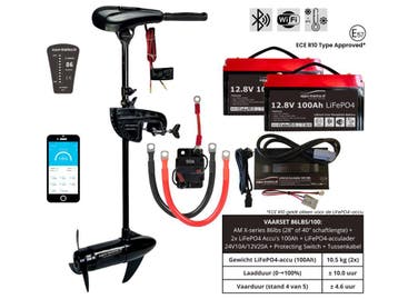 Vaarset 86lbs 24V – Dubbele Accu en Fluistermotor Set, Minder dan 5 pk, Elektrisch, Nieuw, Ophalen of Verzenden
