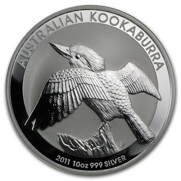 Kookaburra 10 oz 2011, Verzenden, Losse munt, Zilver