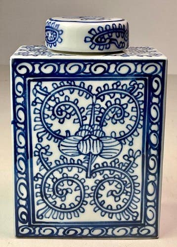 Theekistje / doosje - Sweet Pea decor, 1 - Porselein - Caddy