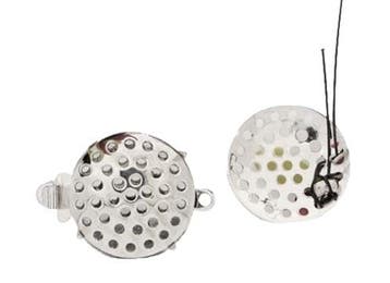 DQ Rhodium Plated, zilveren knijp opwerk slotje 15mm (Nik..., Ophalen of Verzenden, Nieuw, Overige typen