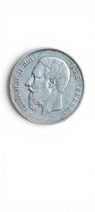 België. Leopold II. 5 Francs 1873 (Zonder minimumprijs)