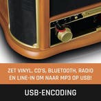 Classic Phono Retro Platenspeler - Bluetooth - Auto-stop - D, Audio, Tv en Foto, Platenspelers, Verzenden, Zo goed als nieuw
