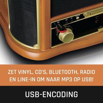 Classic Phono Retro Platenspeler - Bluetooth - Auto-stop - D, Verzenden, Zo goed als nieuw