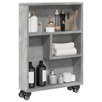 vidaXL Opbergtrolley smal 48x13x68 cm bewerkt hout, Huis en Inrichting, Verzenden, Nieuw, Overige houtsoorten, Minder dan 100 cm