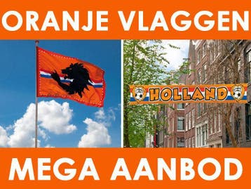 Oranje vlaggen kopen - Oranjeshopper.nl, Ophalen of Verzenden, Nieuw, Versiering