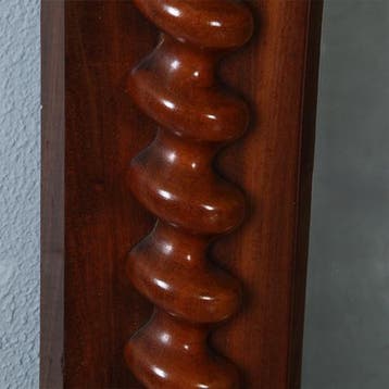 Biedermeier spiegel ca 1835 met onder en boven een bloemmaho, Ophalen of Verzenden
