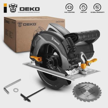 DEKO DKCS1600 Cirkelzaag 1600W met Lasergeleider & Schaalver, Verzenden, Nieuw