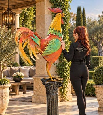 Beeld, XXL Rooster - 124 cm - Metaal - 2026