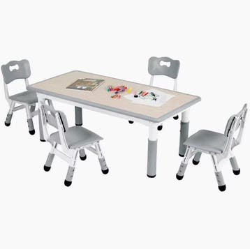 Verstelbare Kindertafel met 4 Stoelen – Activiteitenset, Verzenden, Nieuw