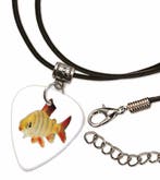 Goudvis plectrum ketting, sleutelhanger of oorbellen, Ophalen of Verzenden, Nieuw