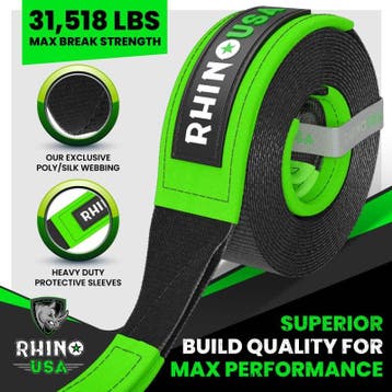 Rhino USA Recovery Tow Strap 3Inx30Ft (Black), Ophalen of Verzenden