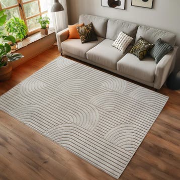 Japandi Vloerkleed | Helix | Bogen | Crème | 240x340 cm, Verzenden, Nieuw