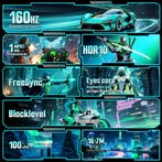 Gaming Monitor - Beeldscherm computer - 24 inch - 160Hz - FH, Verzenden, Zo goed als nieuw