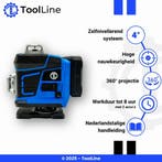 ToolLine | Kruislijnlaser met statief | 4 x 360° | 16-lijnen, Verzenden, Nieuw, Afstand