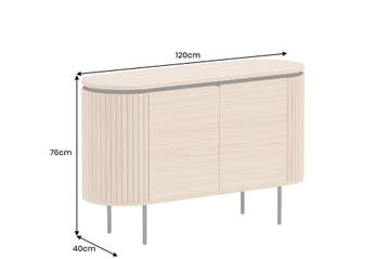 Dressoir ATELIER 120 cm, natuurlijke eikenhoutlook met, Ophalen of Verzenden, Nieuw