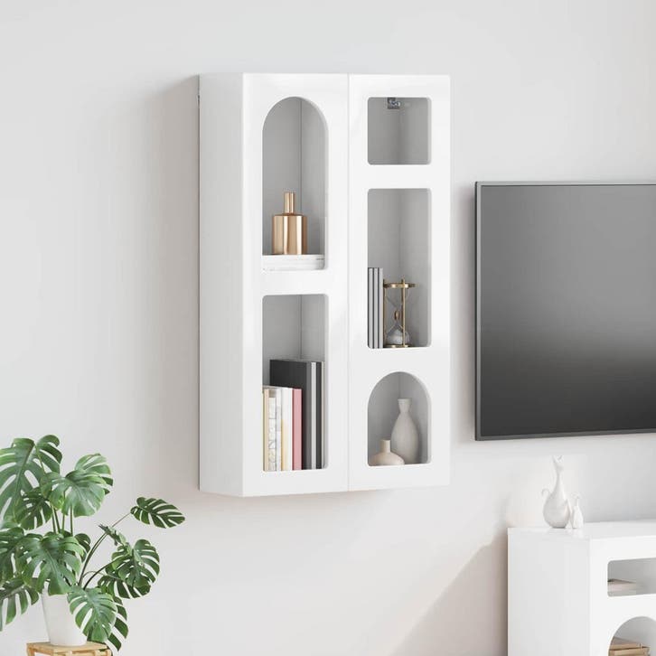 vidaXL Hangkast met plank Hoogglans wit 59 x 20 x 100 cm, Huis en Inrichting, Kasten | Overige, Nieuw, Verzenden