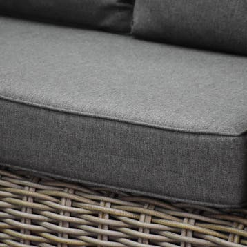 Queen hoek loungeset 3 delig grijs wicker, Ophalen of Verzenden, Nieuw, Wicker