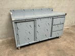 RVS Werktafel met Schuifdeuren en 3 laden 150 cm, Ophalen of Verzenden, Nieuw in verpakking, RVS Meubilair