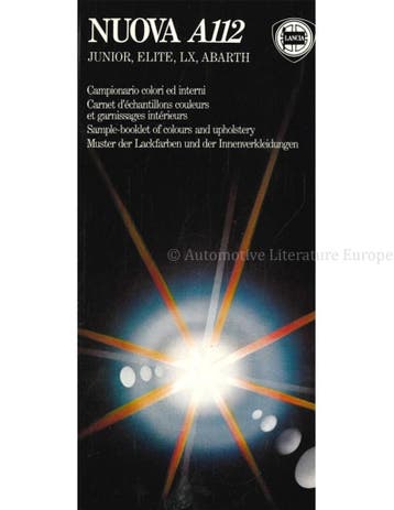 1982 LANCIA A112 KLEUREN & INTERIEUR BROCHURE, Nieuw, Author