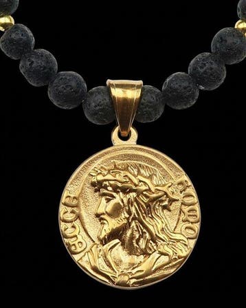 Lavassteen - Ketting - Christus - Kracht van de Ziel en