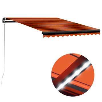 vidaXL Luifel handmatig uittrekbaar met LED 350x250 cm, Verzenden, Nieuw
