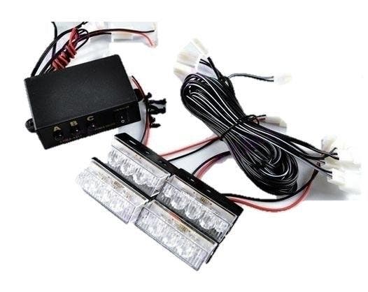 WIT 4 X 3 LED Flash zwaailicht 12V - zwaailicht, Auto diversen, Tuning en Styling, Ophalen of Verzenden