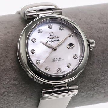 OMEGA - 34 mm, Stainless steel on a leather strap - De Ville, Nieuw