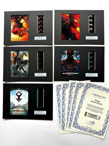 Spider-Man – Rare Set of 4 Mounted 35mm Film Cells –, Nieuw