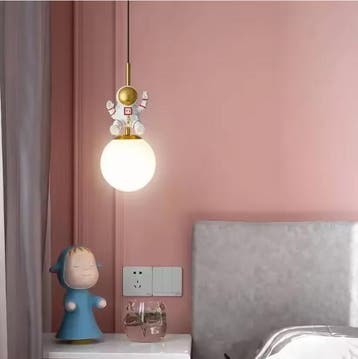 LED Astronaut Hanglamp – Maan Kroonluchter Kinderkamer, Verzenden, Nieuw