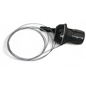 Sunrace Draaiversteller 7 speed zwart met kabel 2100 mm e..., Fietsen en Brommers, Fietsonderdelen, Ophalen of Verzenden, Nieuw